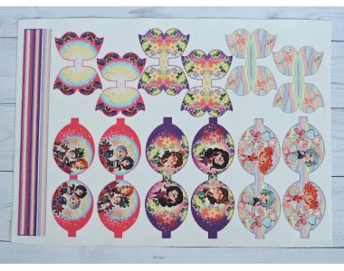 Кожзам-шаблон для бантика с блестками "Сказочный патруль" - 1 лист.