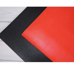 Кожзам двусторонний 1,8 мм, цв. красный/черный - 1 лист.