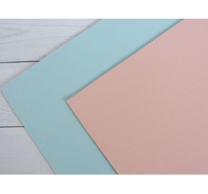 Кожзам двусторонний 1,8 мм, цв. голубой/нежно-розовый - 1 лист.