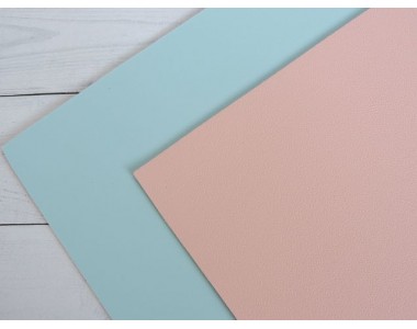 Кожзам двусторонний 1,8 мм, цв. голубой/нежно-розовый - 1 лист.