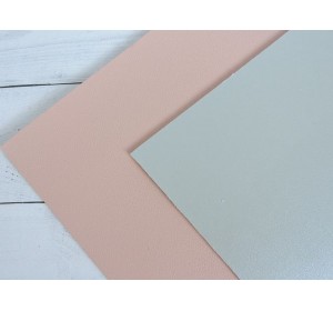 Кожзам двусторонний 1,8 мм, цв. серебро/пыльно-розовый - 1 лист.