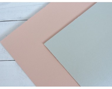 Кожзам двусторонний 1,8 мм, цв. серебро/пыльно-розовый - 1 лист.