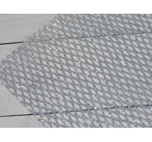 Сетка декоративная "Ромбики",цв. серебро - 1 лист.