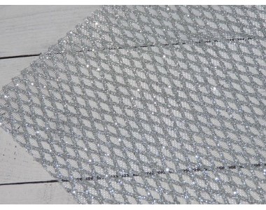 Сетка декоративная "Ромбики",цв. серебро - 1 лист.