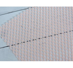 Сетка декоративная "Ромбики",цв. розовая персик - 1 лист.