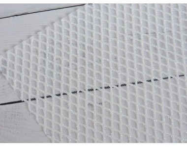 Сетка декоративная "Ромбики",цв. белый - 1 лист.