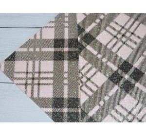 Кожзам с блестками "Клетка" №1 - 1 лист.