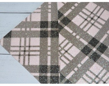 Кожзам с блестками "Клетка" №1 - 1 лист.