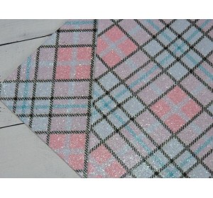 Кожзам с блестками "Клетка" № 3 - 1 лист.