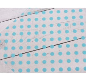 Пленка ПВХ с рисунком "Горошек", цв. голубой - 1 лист.