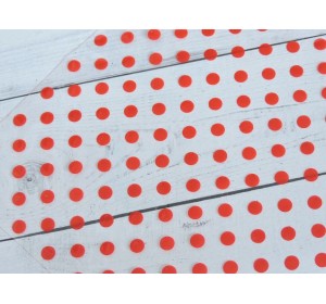 Пленка ПВХ с рисунком "Горошек", цв. красный - 1 лист.