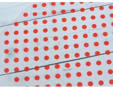 Пленка ПВХ с рисунком "Горошек", цв. красный - 1 лист.