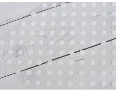 Пленка ПВХ с рисунком "Горошек", цв. белый - 1 лист.