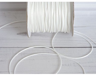 Шнур вощеный 1 мм, цв. белый - 1 м.