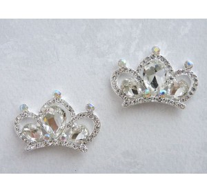 Серединка ювелирная "Корона 2", цв. серебро - 1 шт.