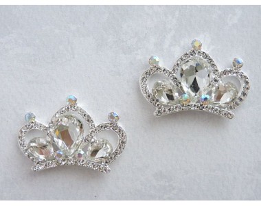 Серединка ювелирная "Корона 2", цв. серебро - 1 шт.