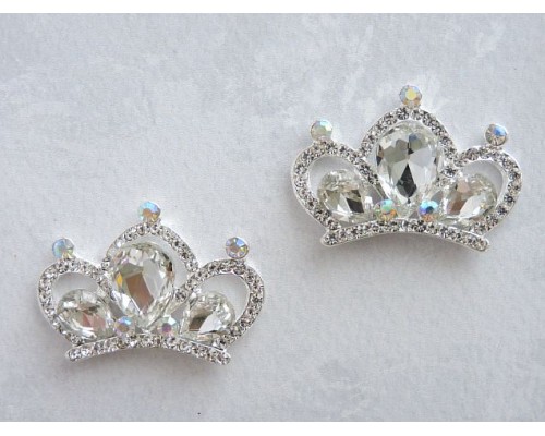 Серединка ювелирная "Корона 2", цв. серебро - 1 шт.