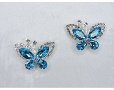 Серединка ювелирная "Бабочка", цв. голубой №15 - 1 шт.