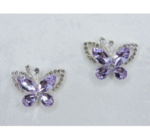 Серединка ювелирная "Бабочка", цв. фиолетовый - 1 шт.