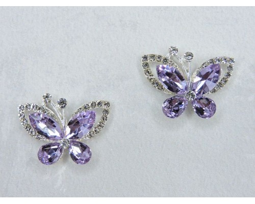 Серединка ювелирная "Бабочка", цв. фиолетовый - 1 шт.