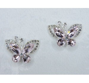 Серединка ювелирная "Бабочка", цв. светло-розовый №13 - 1 шт.