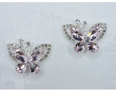 Серединка ювелирная "Бабочка", цв. светло-розовый №13 - 1 шт.