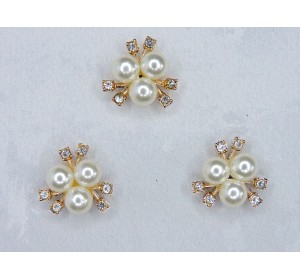 Кабошон флоризель пластик 20 мм, цв. золото - 1 шт.