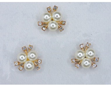 Кабошон флоризель пластик 20 мм, цв. золото - 1 шт.