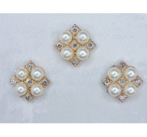 Кабошон флоризель пластик 22*22 мм, цв. золото - 1 шт