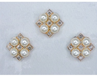 Кабошон флоризель пластик 22*22 мм, цв. золото - 1 шт