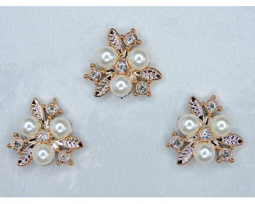 Кабошон флоризель пластик "Цветочек"№1, цв. золото - 1 шт.