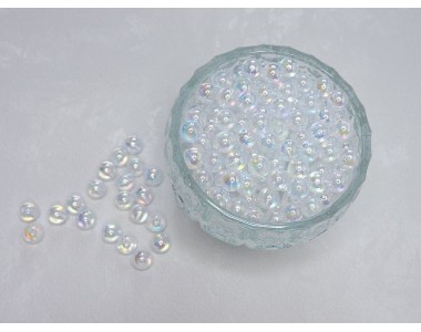 Бусинки радужные 8 мм, цв. белый - 1 уп. (20 шт.-5 гр.)