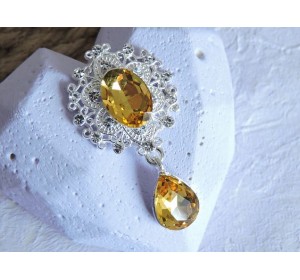 Серединка ювелирная с подвеской 4,5 см*2,5 см, цв. серебро/золото - 1 шт