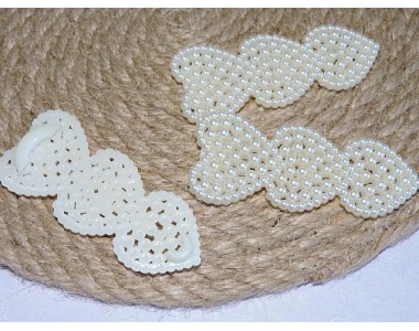 Основа для заколки "Жемчуг - сердечки", 8 см - 1 шт.