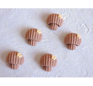 Кабошон "Грибочек матовый", цв. коричневый - 1 шт.