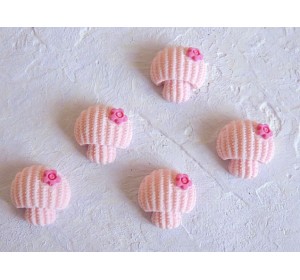 Кабошон "Грибочек матовый", цв.светло-розовый - 1 шт.