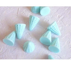 Кабошон "Рожок для мороженого", цв. светло-голубой - 1 шт.