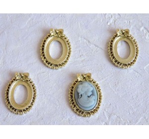 Основа-рамка для кабошонов 25*20 мм, цв. золото - 1 шт.