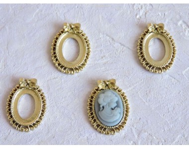 Основа-рамка для кабошонов 25*20 мм, цв. золото - 1 шт.