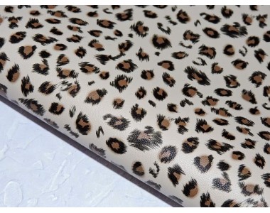 Кожзам "Леопард", цв. бежевый 