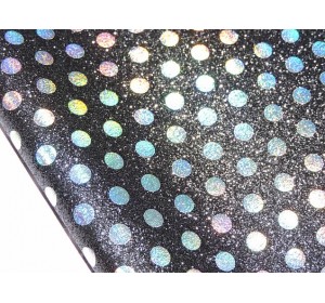 Кожзам "Глиттер-горох", цв. черный