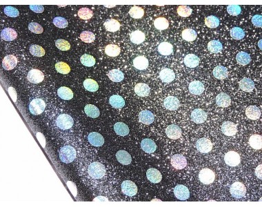 Кожзам "Глиттер-горох", цв. черный