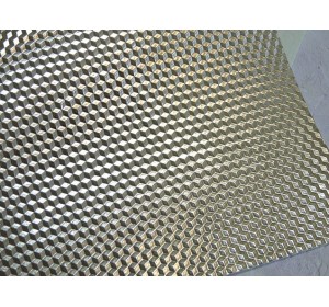 Кожзам текстурный "Ромбики", цв. розовое золото