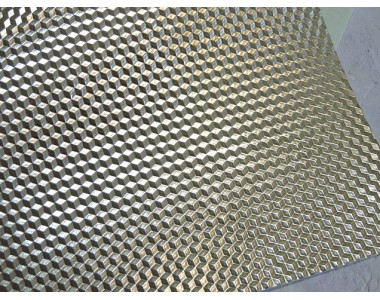 Кожзам текстурный "Ромбики", цв. розовое золото