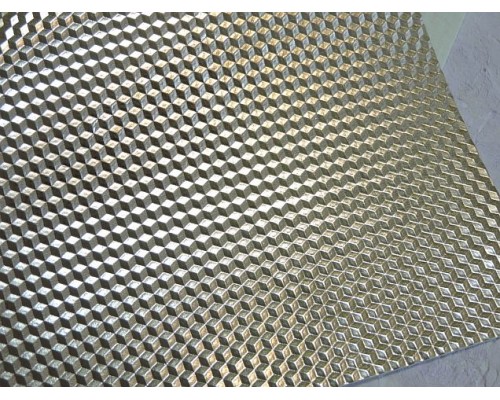 Кожзам текстурный "Ромбики", цв. розовое золото