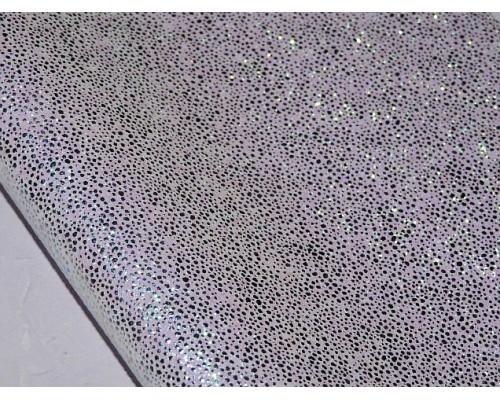 Кожзам зернистый "Радужный", цв. серебро