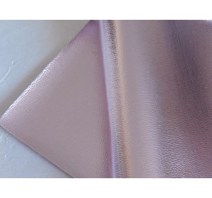 Кожзам текстурный металлик, цв. светло-розовый