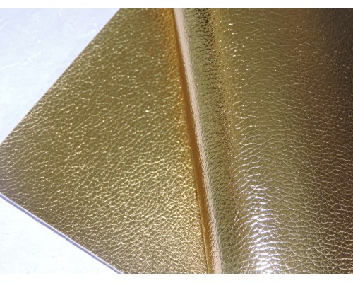 Кожзам текстурный металлик, цв. золото