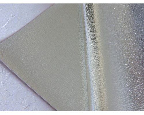 Кожзам текстурный металлик, цв. серебро