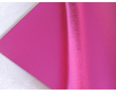 Кожзам текстурный металлик, цв. фукси